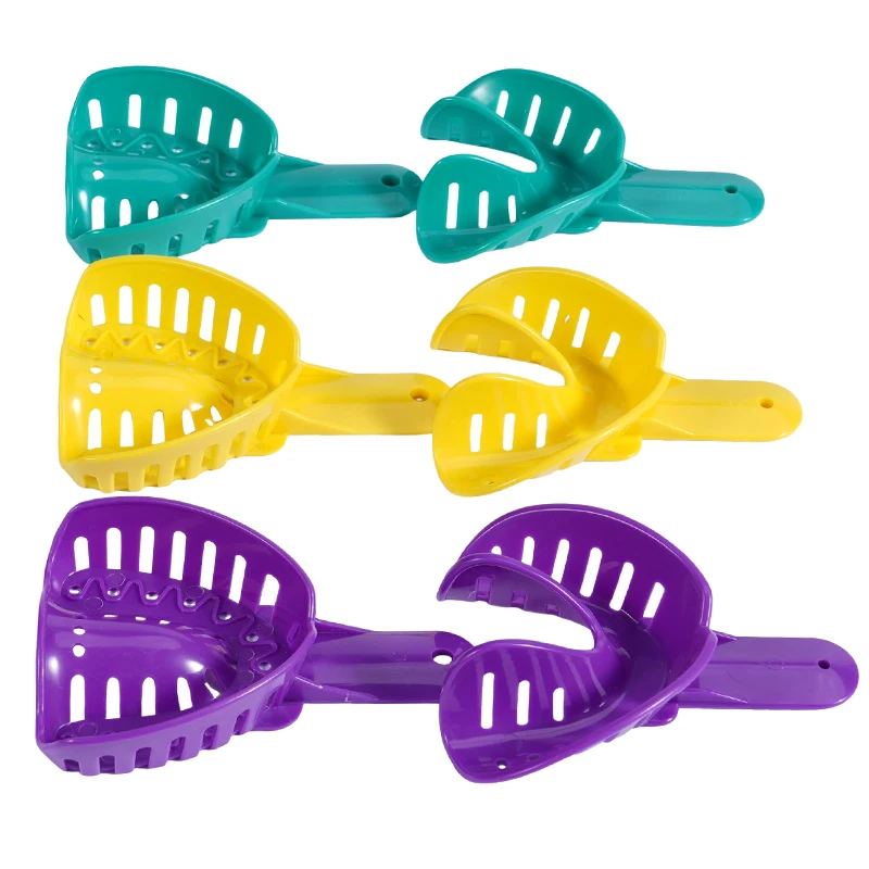 

2pcs Dental Impression Trays Teeth Holder Trays Plastic Durable Oral Materials For Adult use Dentist Tools