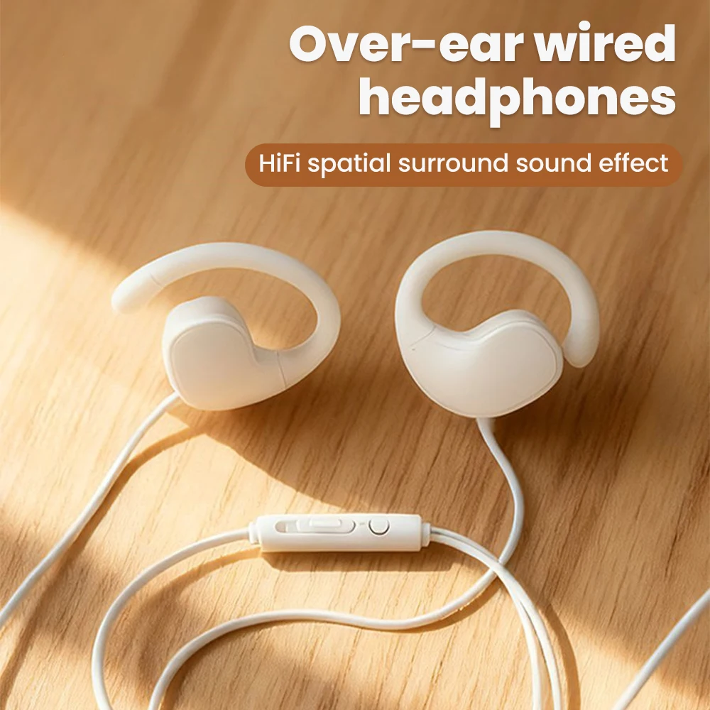 Fones de Ouvido com Fio Tipo C com Microfone para Música, Fones de Ouvido Digitais de 3,5mm, Não Intra-auriculares
