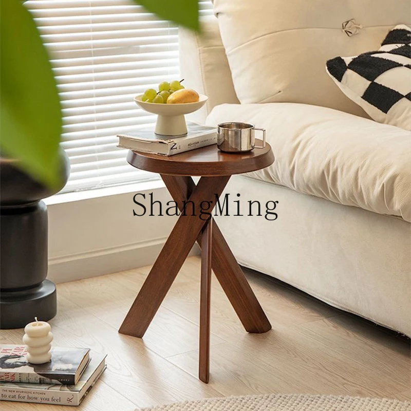 

ZYY medium retro style solid wood reading newspaper bracket floor storage display table vertical side table