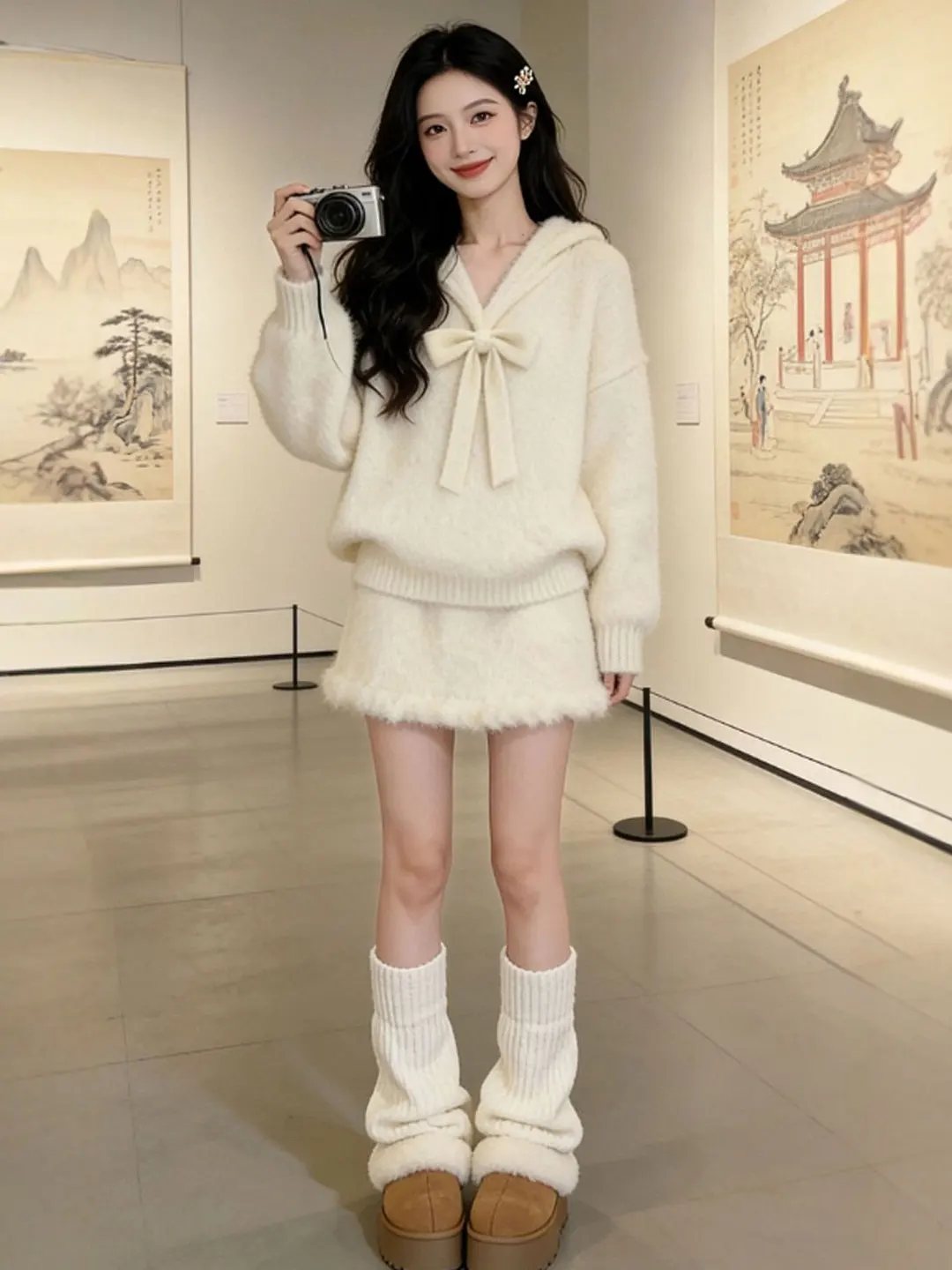 

Unique Small Size Knitted Top And Skirt Two-Piece Set Spring 2026 Fashion Casual Comfortable Breathable Cotton Blend