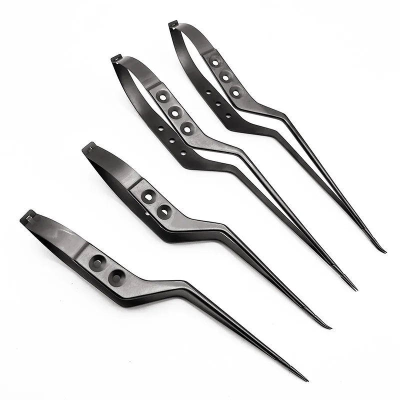 

Micro Needle Holder Tweezers Black Handle Bayonet Style Stainless Steel Microscopic Surgical Forceps