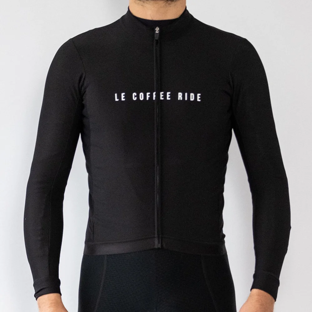 Le Coffee Ride Winter Men\'s Long Sleeve Cycling Thermal Fleece Warm Jackets Jaqueta Masculina Ciclismo Maillot Bicycle Jerseys