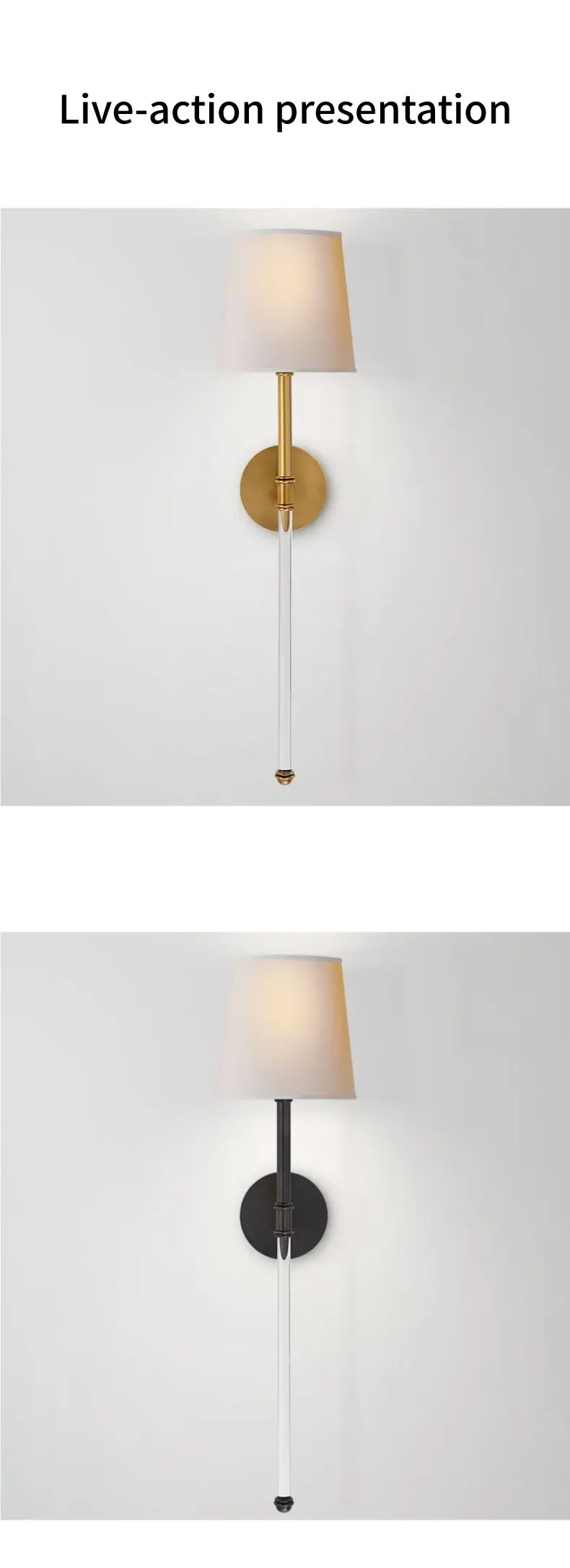 American Bedside Fabric LED Wall Lamps Copper Iron E14