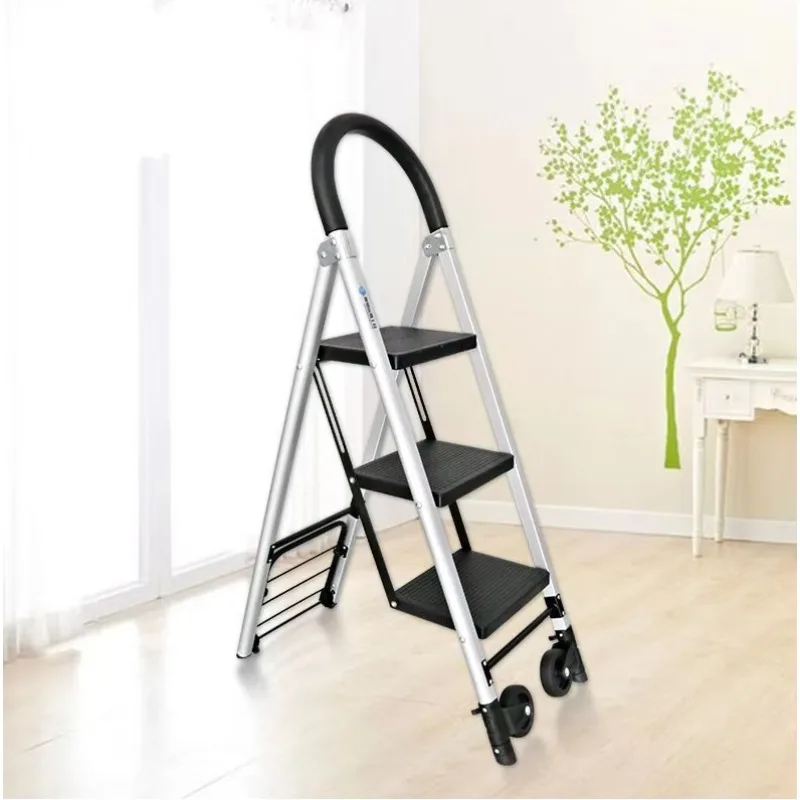 trolley aluminum ladder 2 in 1 bearing 120kgs