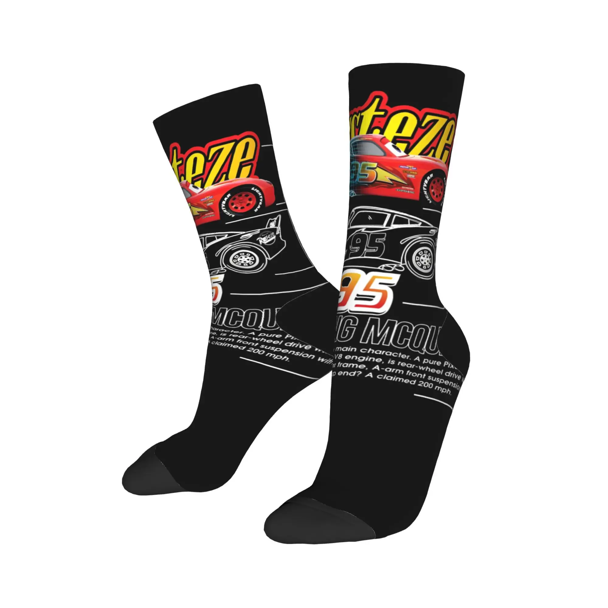 lightning mcqueen car sally Middle Socks for Women Men Accessories All Seasons  Cotton Middle Tube Socks Breathable