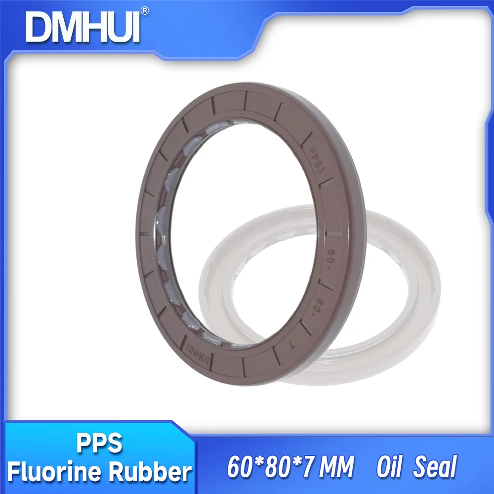 

High Pressure Shaft Seals 60x80x7mm Low Friction - DMHUI Radial Shaft PPS Type Hydraulic Pump Part Seal Ring 60*80*7, FKM Rubber