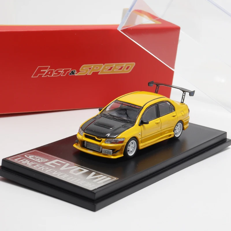 1:64 Lancer EVO VII 7e generatie, gegoten legering automodel, tieners om te spelen met, volwassen decoratie, verjaardagscadeau voor kinderen