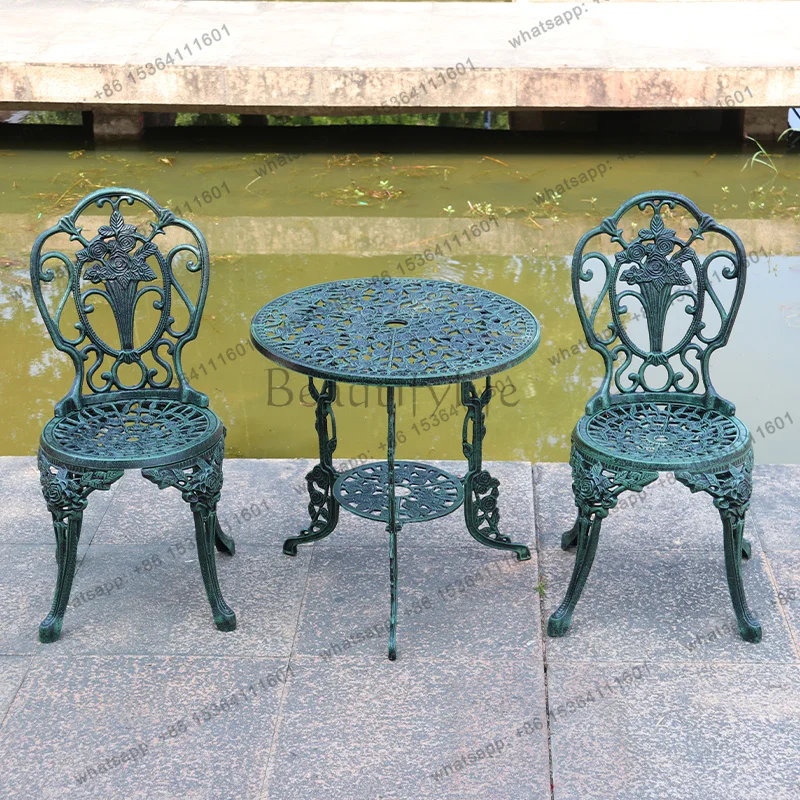 Juego de Muebles de Jardín Naturales LJY Gazebo, Juego de Muebles de Jardín Retro Nórdico, Sillas para Exteriores, Muebles de Patio Giardino Arredo