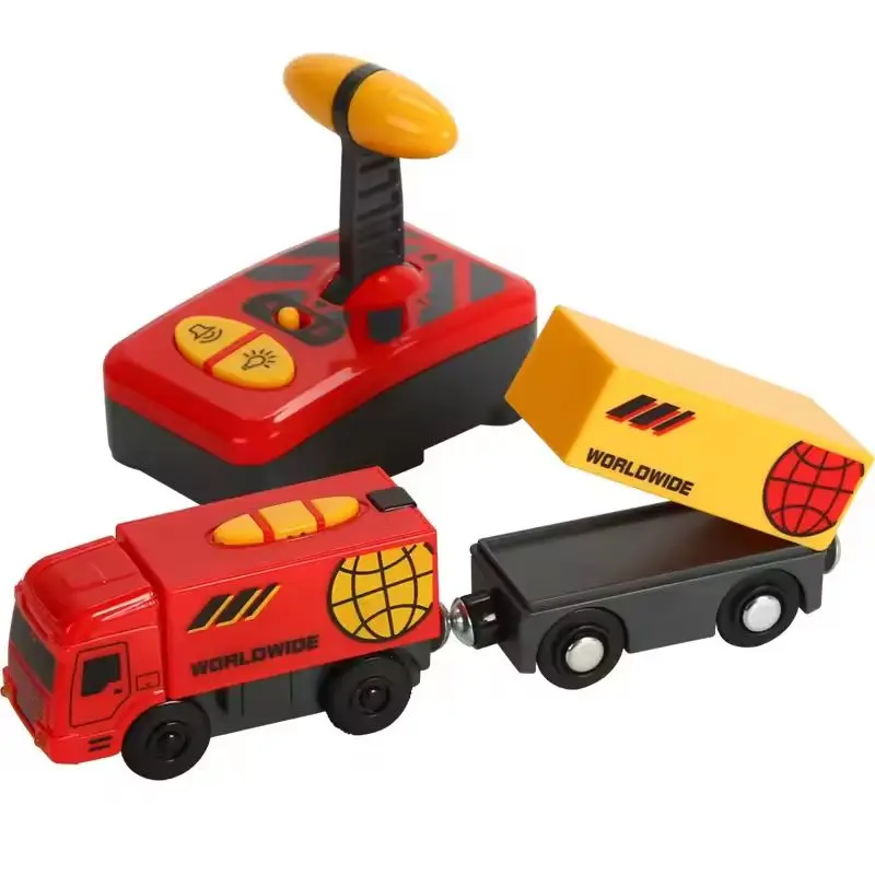 RC Elektrische Treinset Speelgoed voor Kinderen Auto Diecast Slot Speelgoed Geschikt voor Standaard Houten Treinspoor Spoorwegbatterij Kerst Trem Set