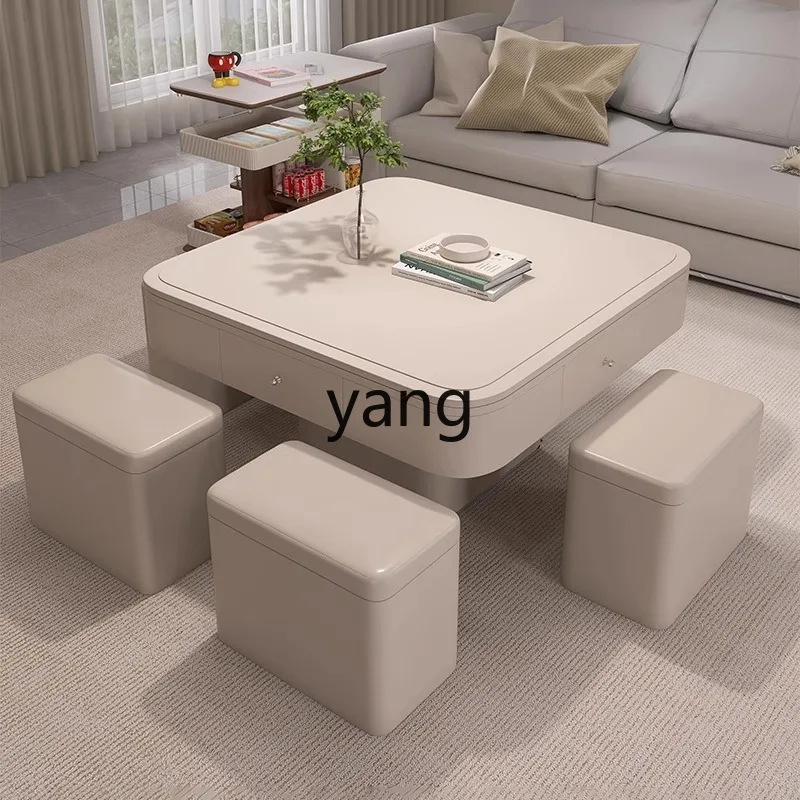 

LTT new coffee table dual-purpose mahjong table electric lifting household dining table household