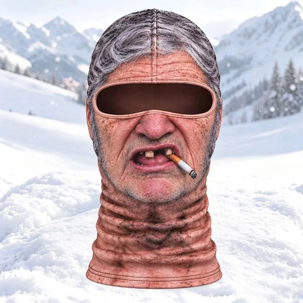 Lustige 3D-Gesichts-Balaclava-Mütze, Vollgesichtsmaske, Kapuze, Balaclava für Motorradfahren, Skifahren, Gesichtsmaske, Outdoor-Warm-Balaclava-Mütze – Detail 9