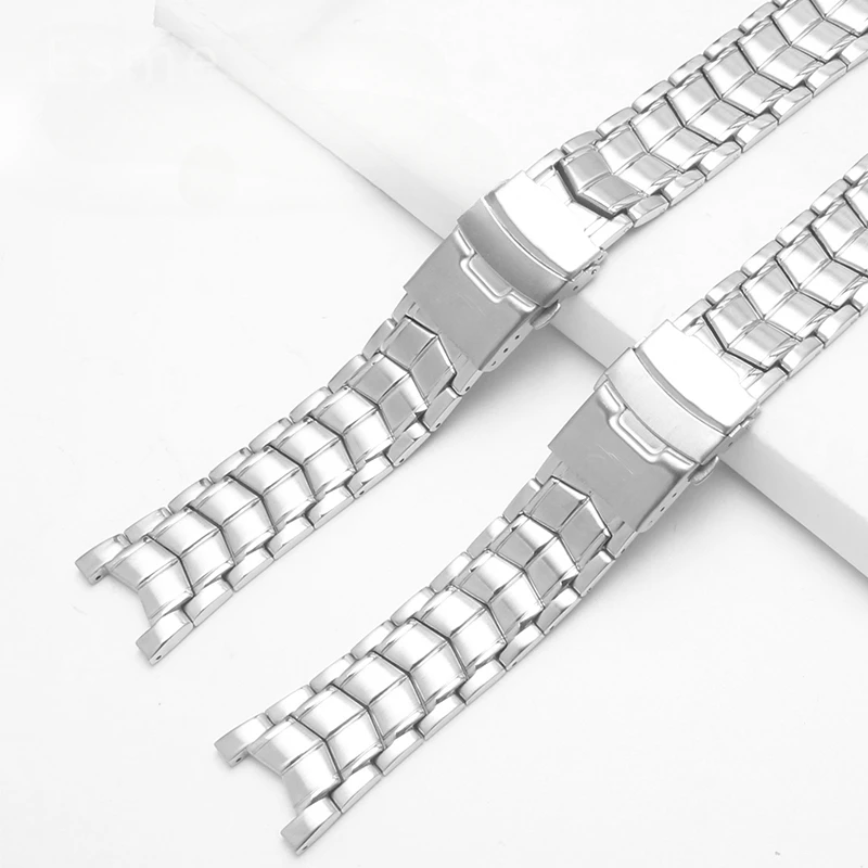 For Casio Edifice EFB100D 5051EF-524D-7A 22x14mm Solid Steel Buckle Watch Strap Rubber Base Durable Concave Interface Design view 4