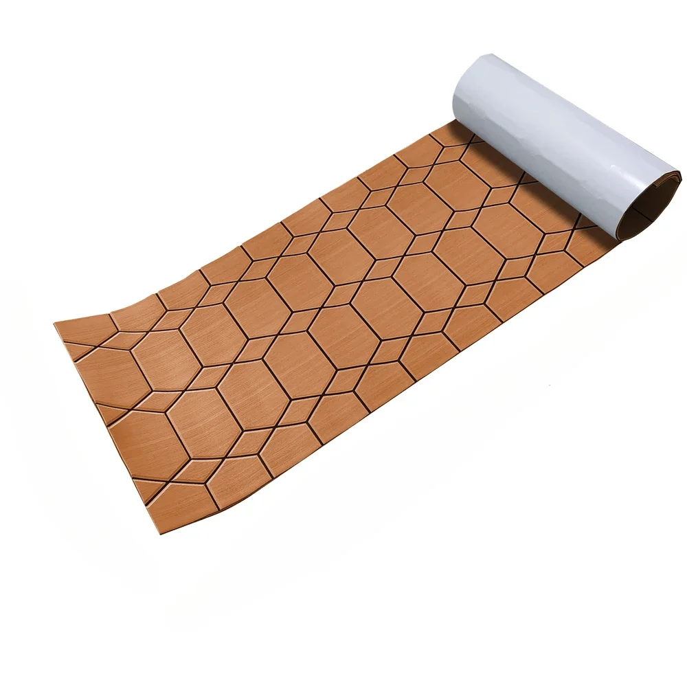 2400x550x5mm EVA Foam Vloer Pad voor Jacht Boot Accessoire Zelfklevende antislipmat Voertuig Pad Hexagon Faux Teak dekblad mat