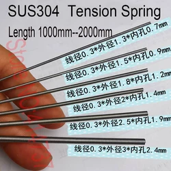 1pcs 0.3mm Wire Stainless Steel Tension Spring Stainless Steel Sheath Spring Oil seal Spring Tension Springs Length 1000/2000mm