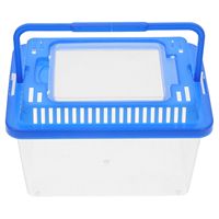 Clear Portable Turtle Carrier Plastic Fish Tank Hand Carry Transport Container With Lid For Reptile Breeding Box Goldfish
