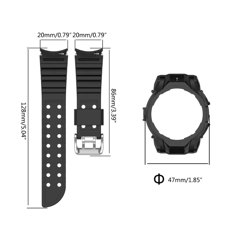 퀵 릴리스 Smartwatch 루프 긁힘 방지 손목 밴드 + 시계 6용 보호 케이스 커버 팔찌 44mm 편안한 스트랩