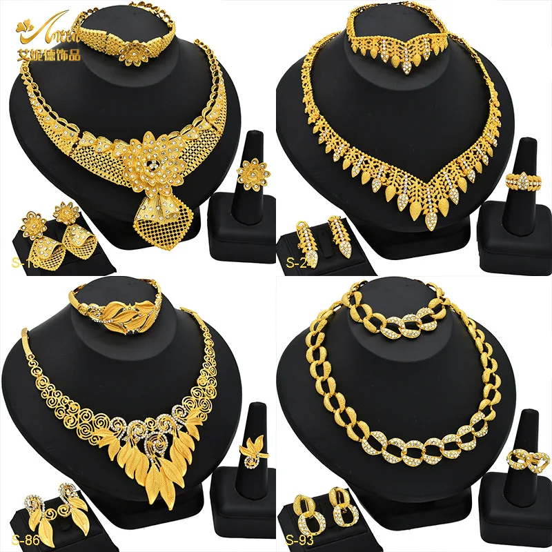 

Women Irregular 3D Minimalist Luxury Necklace Bracelet Earrings Ring 4-Piece Set 24K Gold AU999 - Smooth edges,skin-friendly