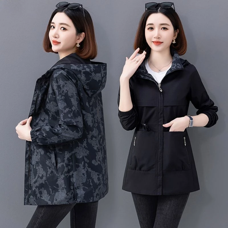 Spring Women's Jackets Causal Windbreaker 2026 New Two-Sided PiercingThin Basic Coat Lightweight Jacket Outwear Women Clothing