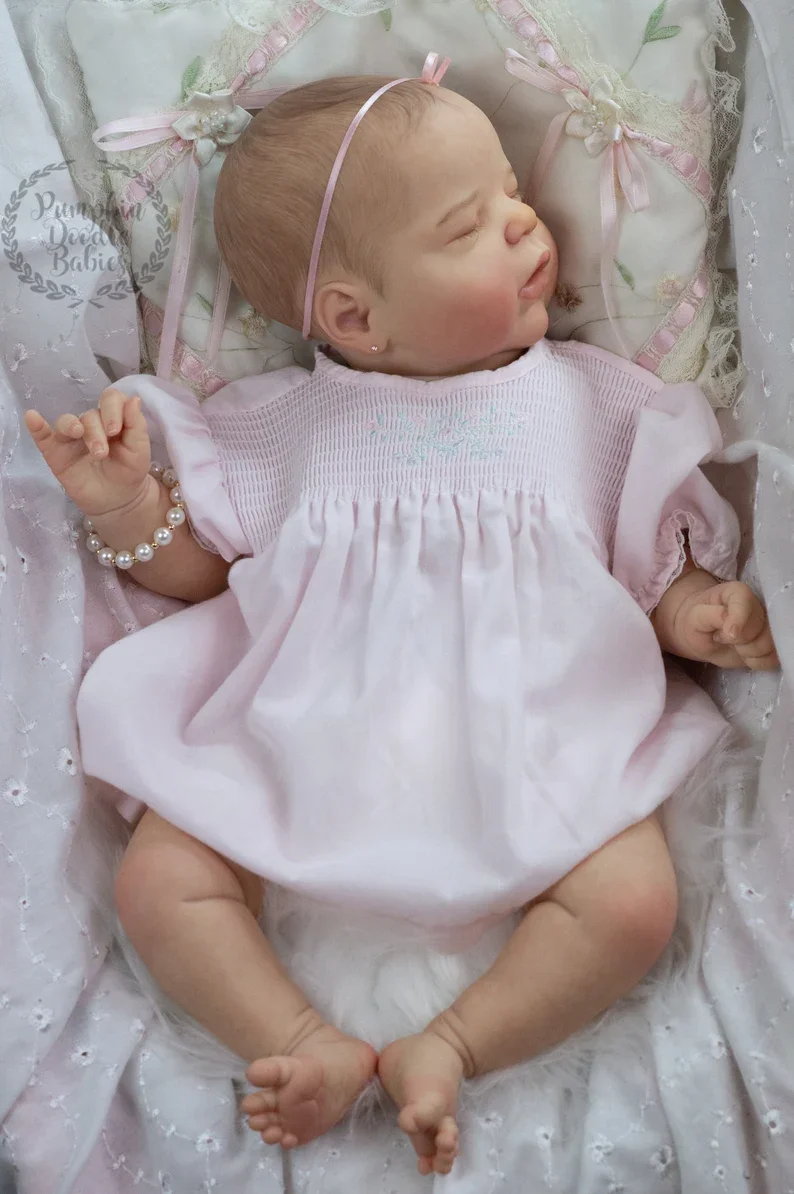 18-20Inch Close Eyes Washable Alexis Bebe Reborn Girl With Painted Hair Full Boy Soft Vinyl Doll Handmade Lifelike Newborn Doll