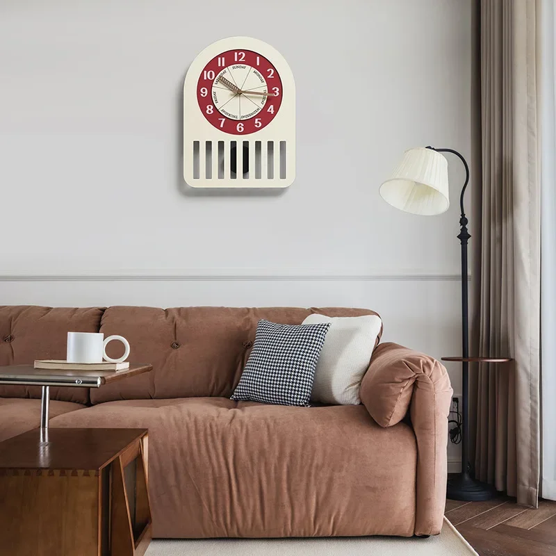 ساعة لا تثقيب خفيفة ساعة حائط فاخرة ساعة غرفة المعيشة 2025 ديكور ساعة إبداعي جديد راقي #5