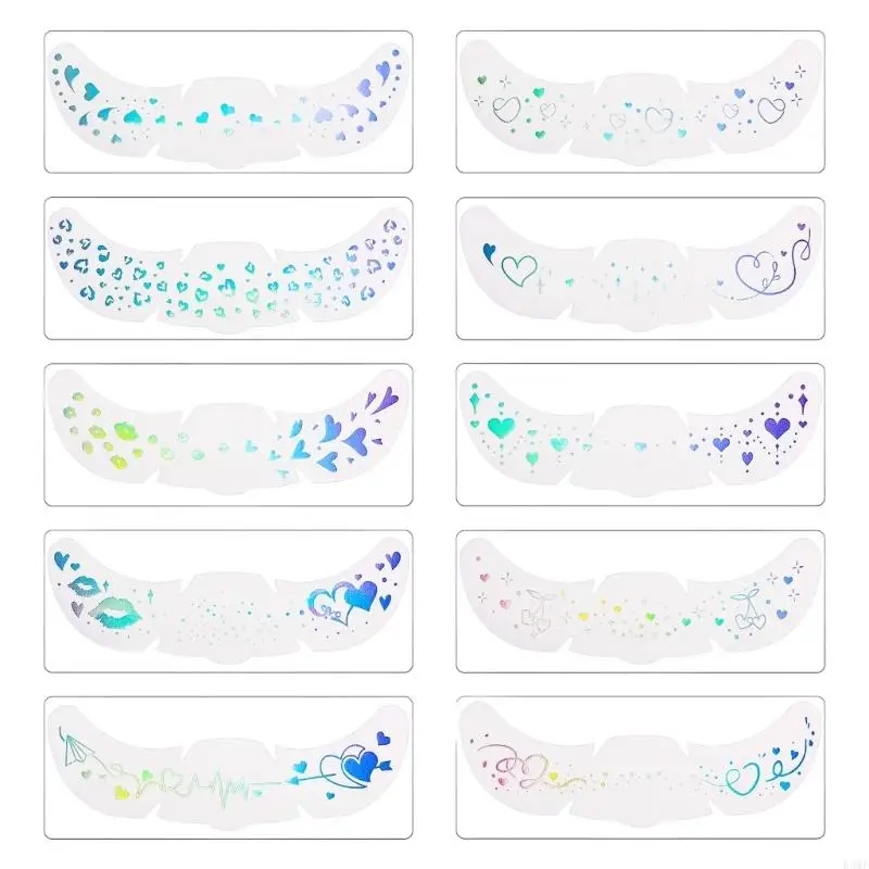 

R3MF Removable Face Stickers Glitter Freckle Design Waterproof Body Art For Concerts Swimming