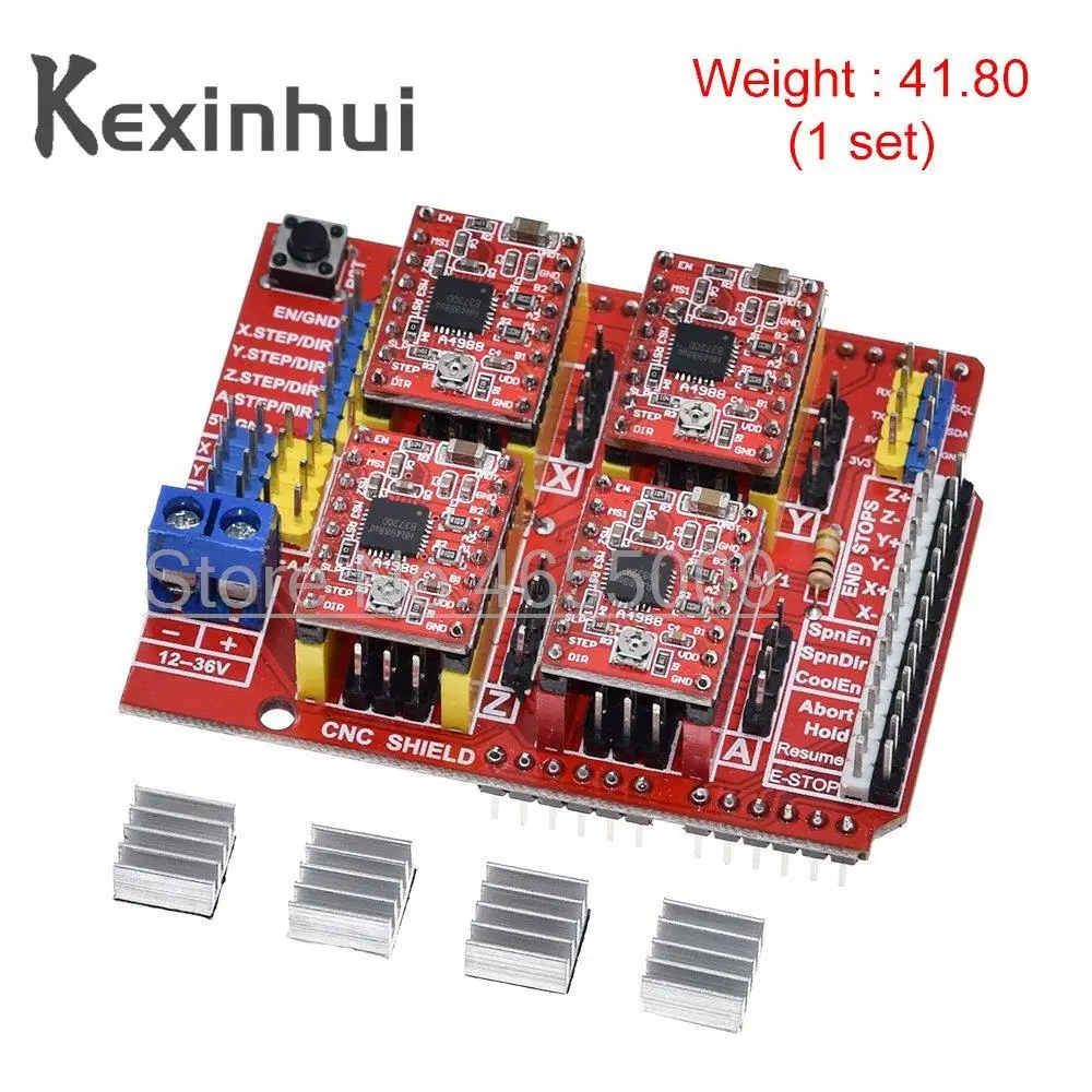 CNC Shield v3 engraving machine / 3D Printer / + 4pcs A4988 / 4pcs DRV8825 Stepper Motor Driver for Arduino