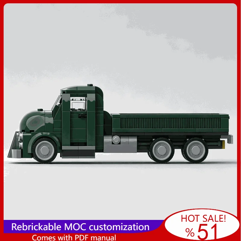 406PCS Fallout Style War Series Flatbed Cargo Transport Truck Building Blocks DIY Assembly Creative Collection Festival Gift Toy