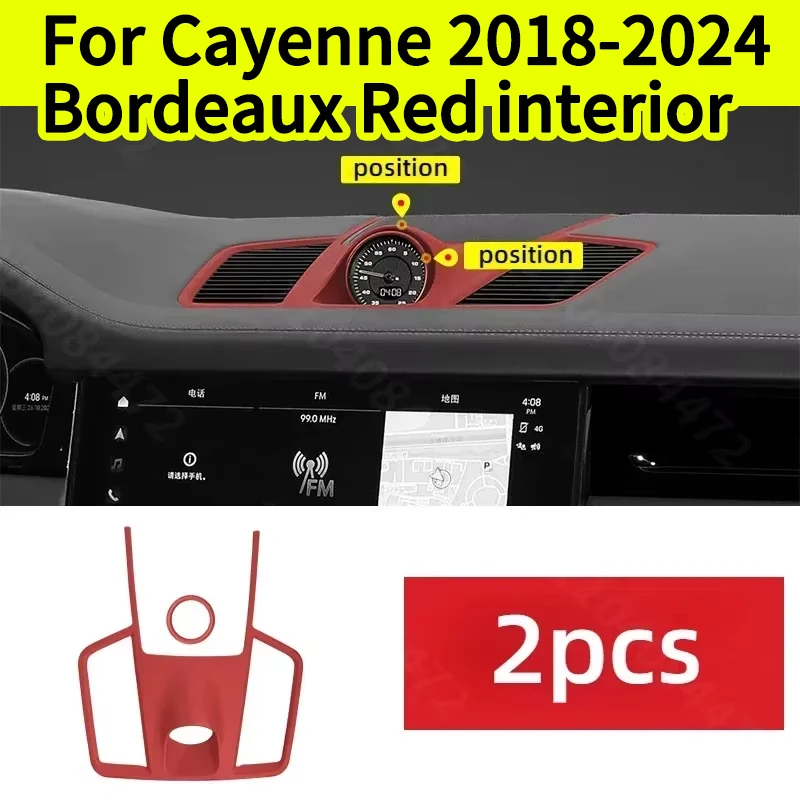 Original Car Bordeaux red car interior parts for Porsche Cayenne Coupe S Gts Turbo Screen Watch Sticker for Cayenne Accessories