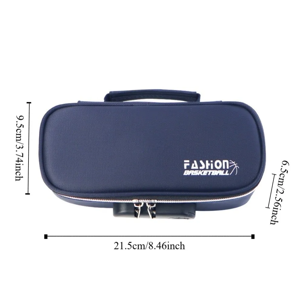 Canvas Large-Capacity Pencil Case 4 Layers Stationery Password Lock Pen Box Handheld Strong Zippers Portable Organizer Box Boy