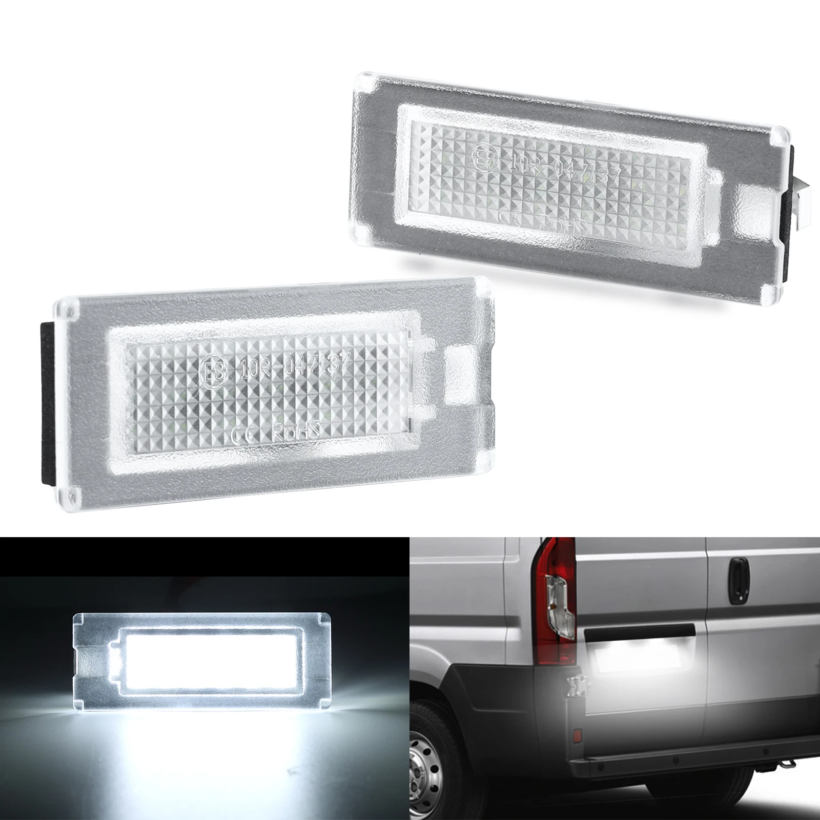 18LED Car License Number Plate Lights For Fiat Ducato Citroen Jumper Peugeot Boxer White Bulbs Car Products License Plate Lights