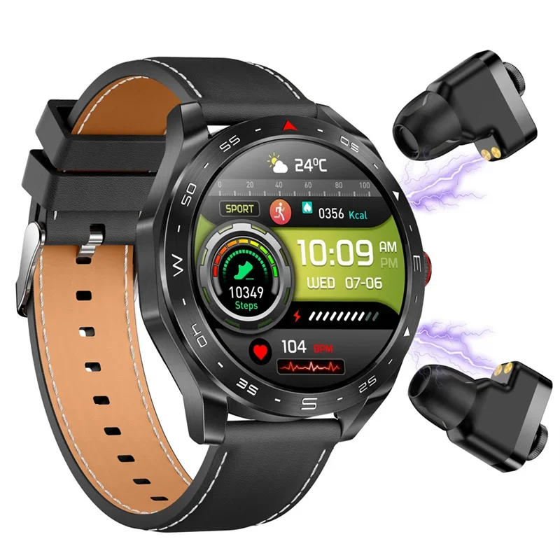 

T95 Smartwatch with TWS Earbuds - 2 in 1 Device. Bluetooth. HIFI Music. Fitness Tracking. Unisex. Advanced Features.