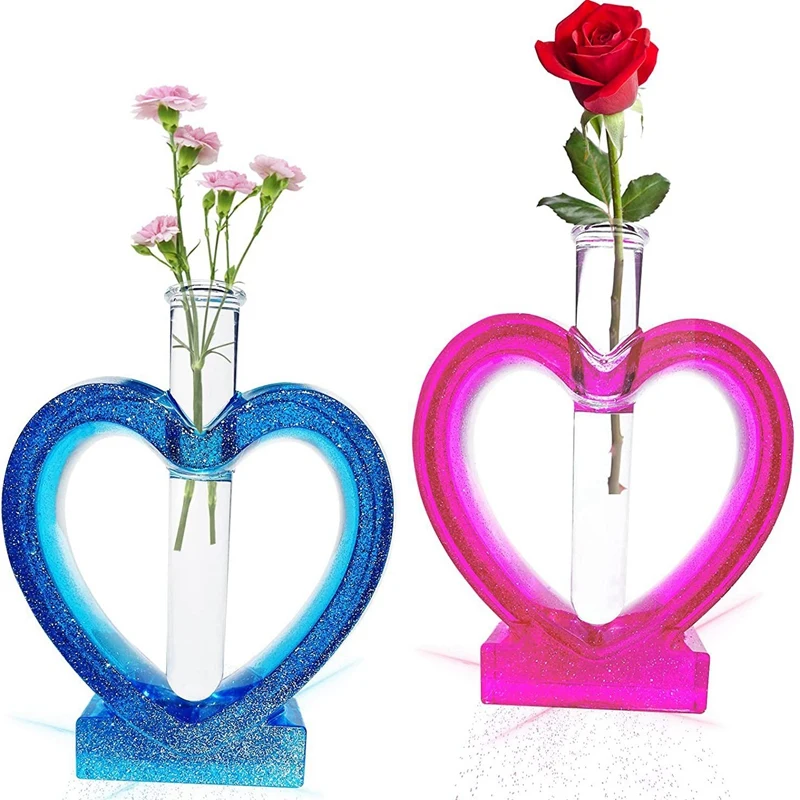 Heart Shaped Epoxy Resin Molds For Plant Propagation Station Epoxy Vase Hydroponic Silicone Mold, Home Decor