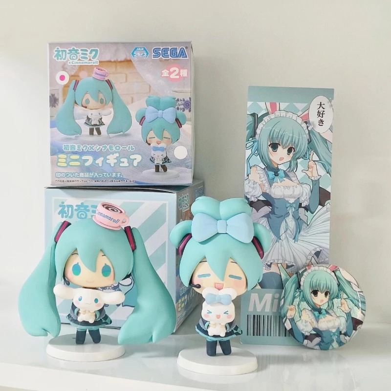 Figura de Anime Hatsune Miku Cinnamoroll Antion, bonita figura de dibujos animados de Miku versión Q, modelo de PVC, decoraciones, regalo para niños