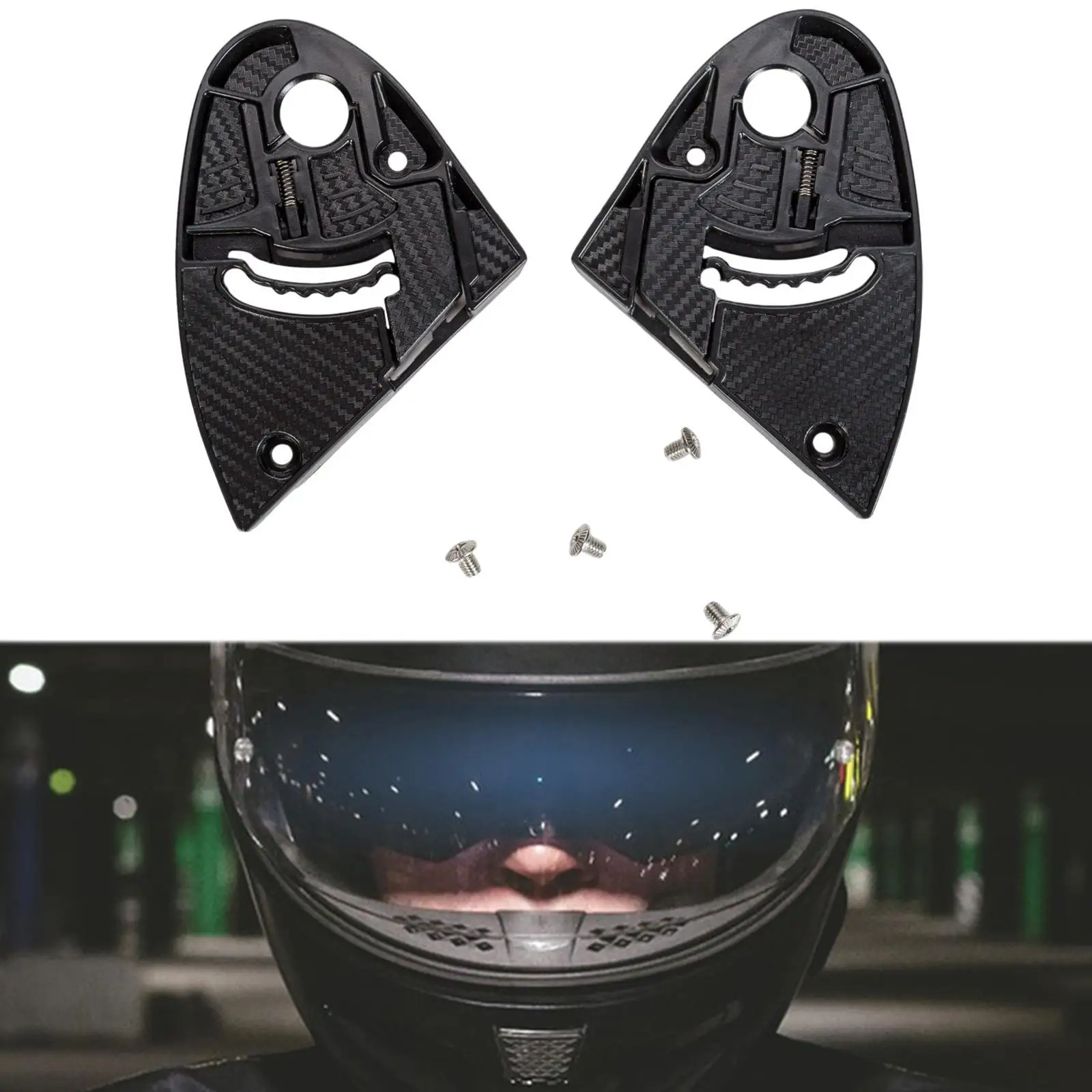 

2 Pieces Motorcycle Helmet Bases Accessory Easy to Install Sturdy Black Professional Repair Tool Replacement for GXT601 602