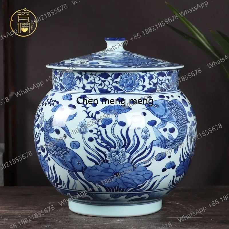 Ceramic storage tank household decoration placement sealing cylinder rice noodle tank tea cake