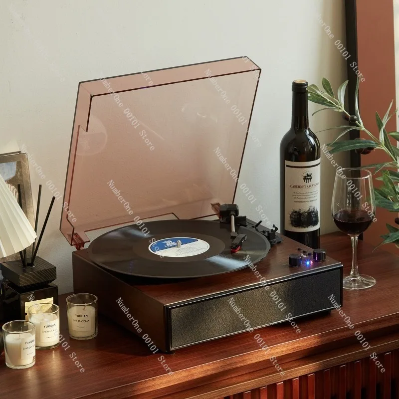 Vintage Portable Vinyl Record Player Gift Retro Turntable Phonograph Bluetooth Speaker All in One Home Living Room Audio System