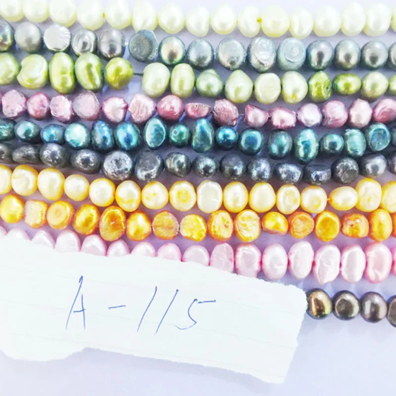 

10 shares/LOT Mixed Colors7-8mm Baroque Potato Natural Freshwater Pearl Loose Beads 15"