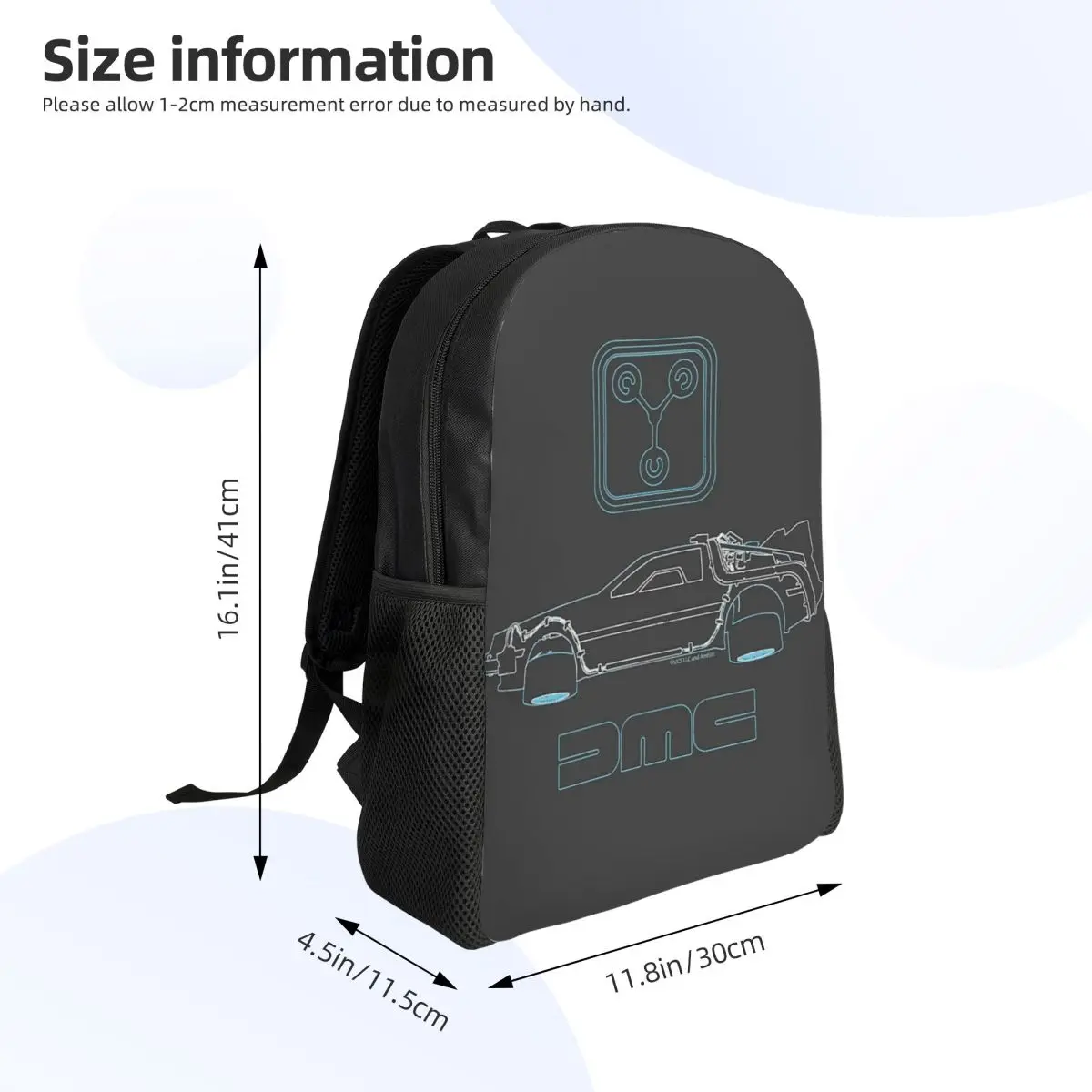 Delorean And Flux Capacitor Back To The Future Backpack Hot Sale Daypack Kids BookBag School Bag Shoulder Bags for Men Women