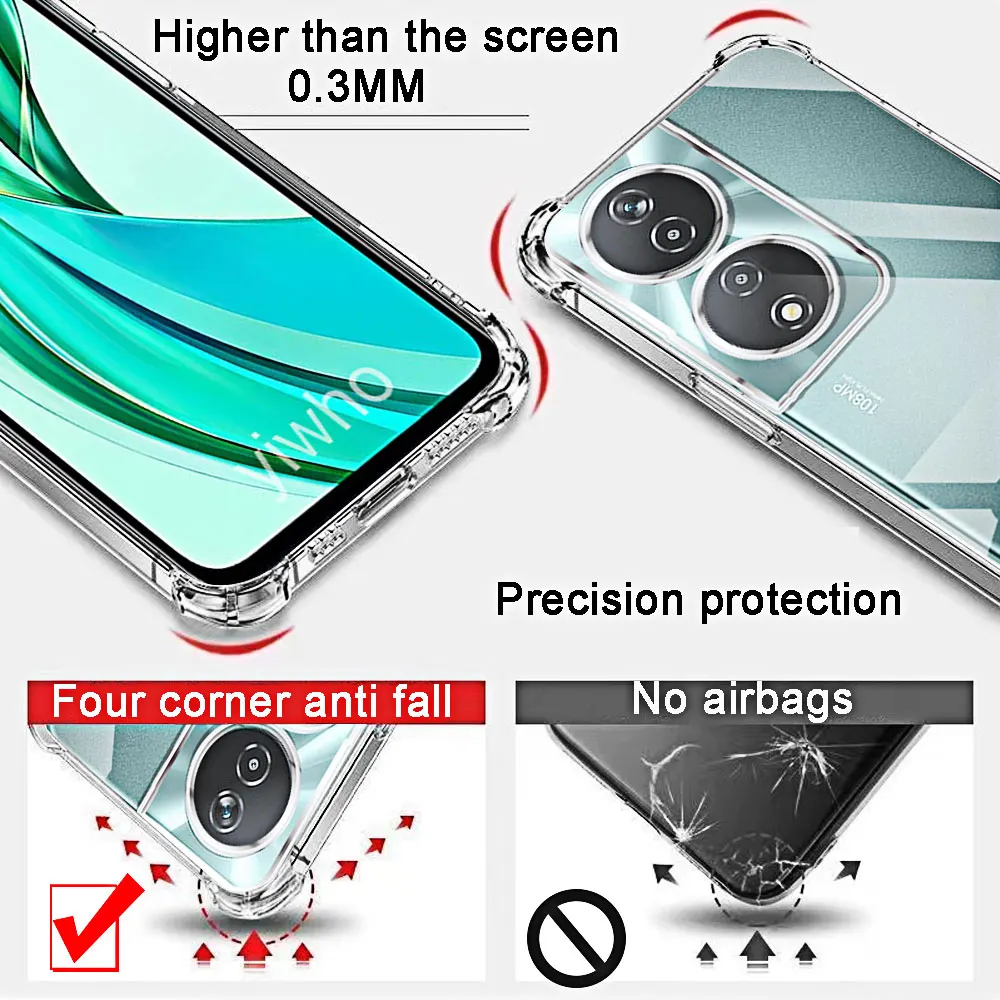 Luxury Phone Case for Honor X7b 5G  Back Slim Soft Tpu Transparent Covers for Huawei 100 Pro 90 80 70 Lite X7a X9b X8b X6a X8a