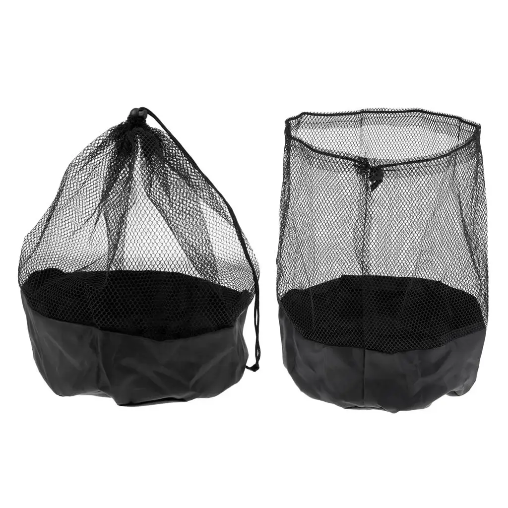 2Pcs Heavy Duty Mesh Bag with Drawstring Cord Closure for Soccer Ball, Water Sports, Beach Cloth, Swimming Gear and