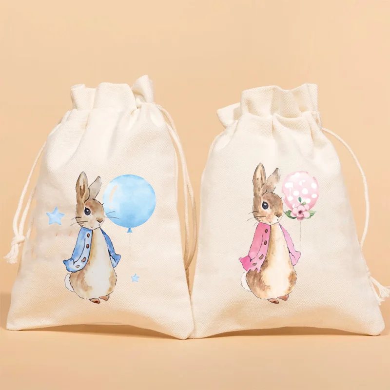 5pcs rabbit bunny balloon gift bags kid boy girl 1st 2nd 3rd birthday Party baby shower Baptism Easter decoration welcome favor