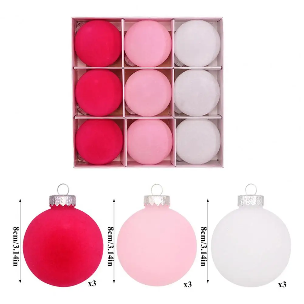 Shatterproof Christmas Balls Craft Project Ornaments Shatterproof Flocked Christmas Ball Ornaments 9 Pack Soft Texture for Tree