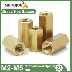 5pcs Brass Hex Female-Female Standoff M2 M2.5 M3 M4 M5 Pillar Stud Mount Spacer Hexagon PCB Motherboard Hollow Bolt Screw