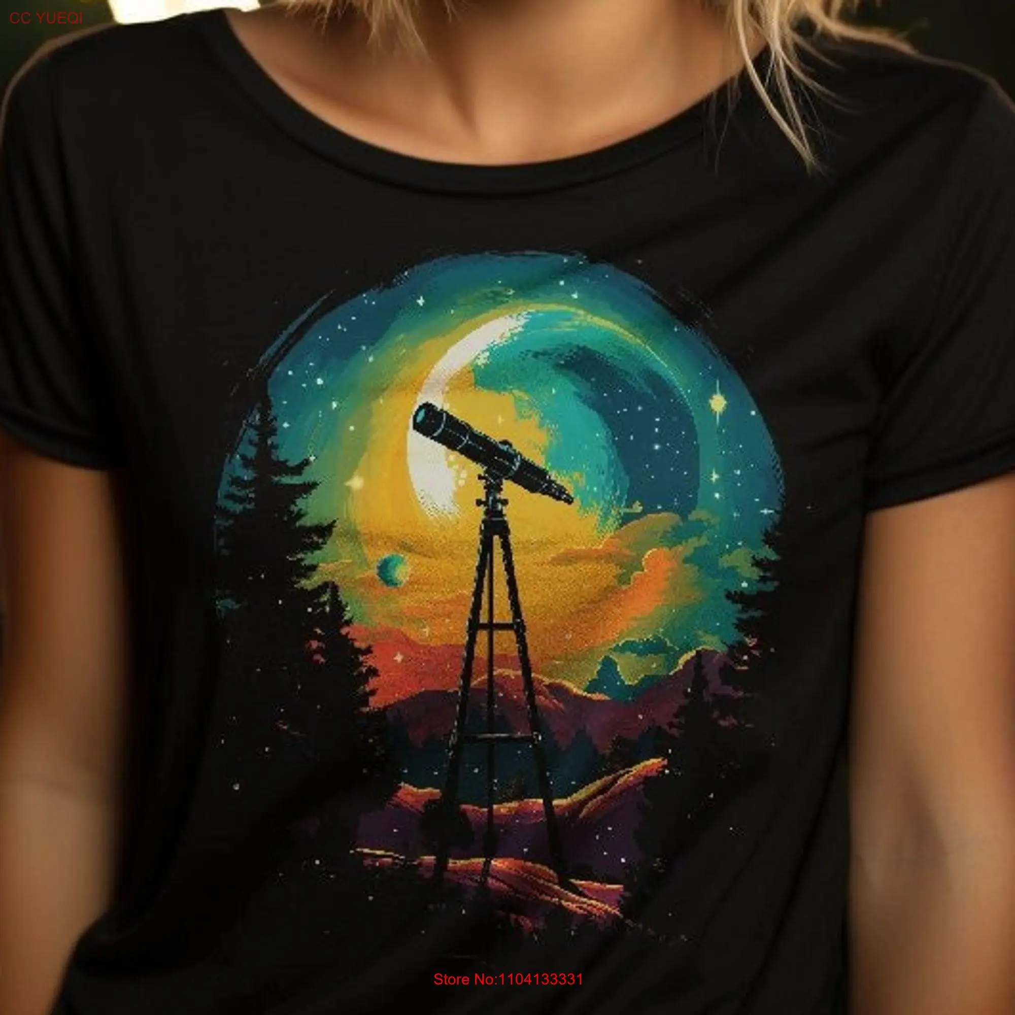 Telescope Weather T shirt Astrophotography Space Astronaut Observatory Planetarium black for lovers long or short sleeves