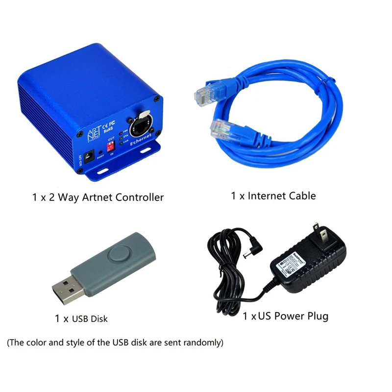 Pengontrol lampu panggung, 5 Pin 2 Port DMX Artnet 5PIN Xlr soket 2 cara DMX alat pertukaran sinyal konektor jaring RJ45