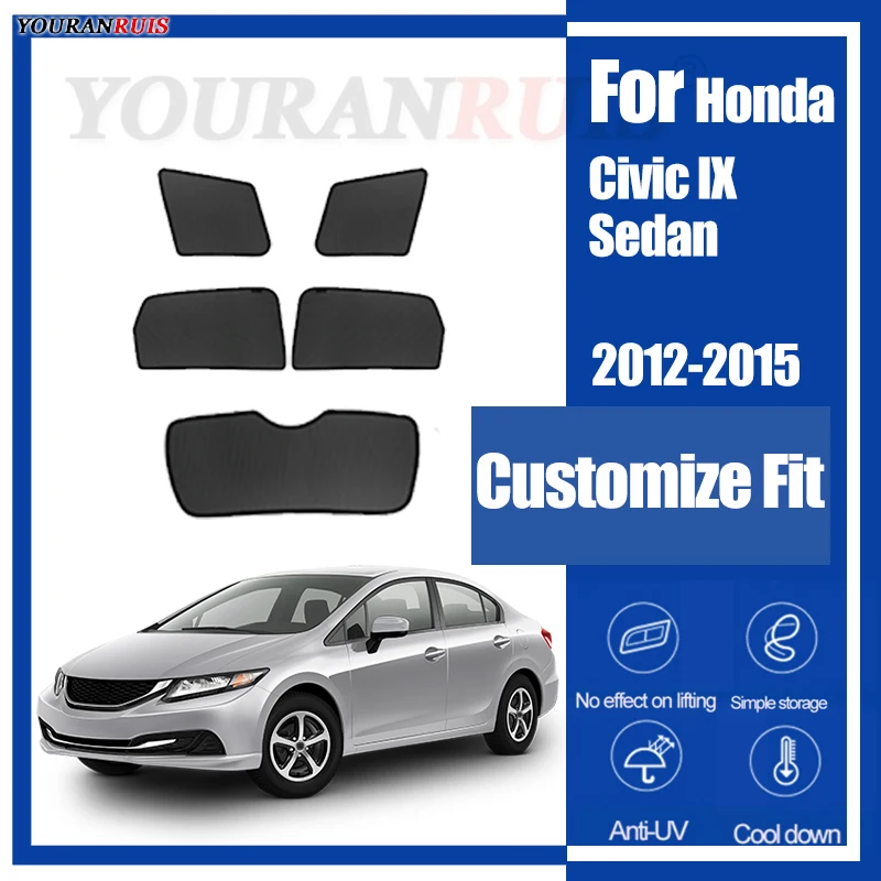 

Для Honda Civic IX 2012 2013 2014 2015, магнитные индивидуальные автомобильные окна, солнцезащитный козырек, защита от ультрафиолета, детская автомобильная сетка для штор
