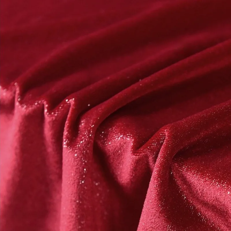 Gewebter goldener Samt kleidungs stoff glänzend für Meter zum Nähen Kleid Leistung tragen Designer Stoff pro Meter Wein rot blau weiß