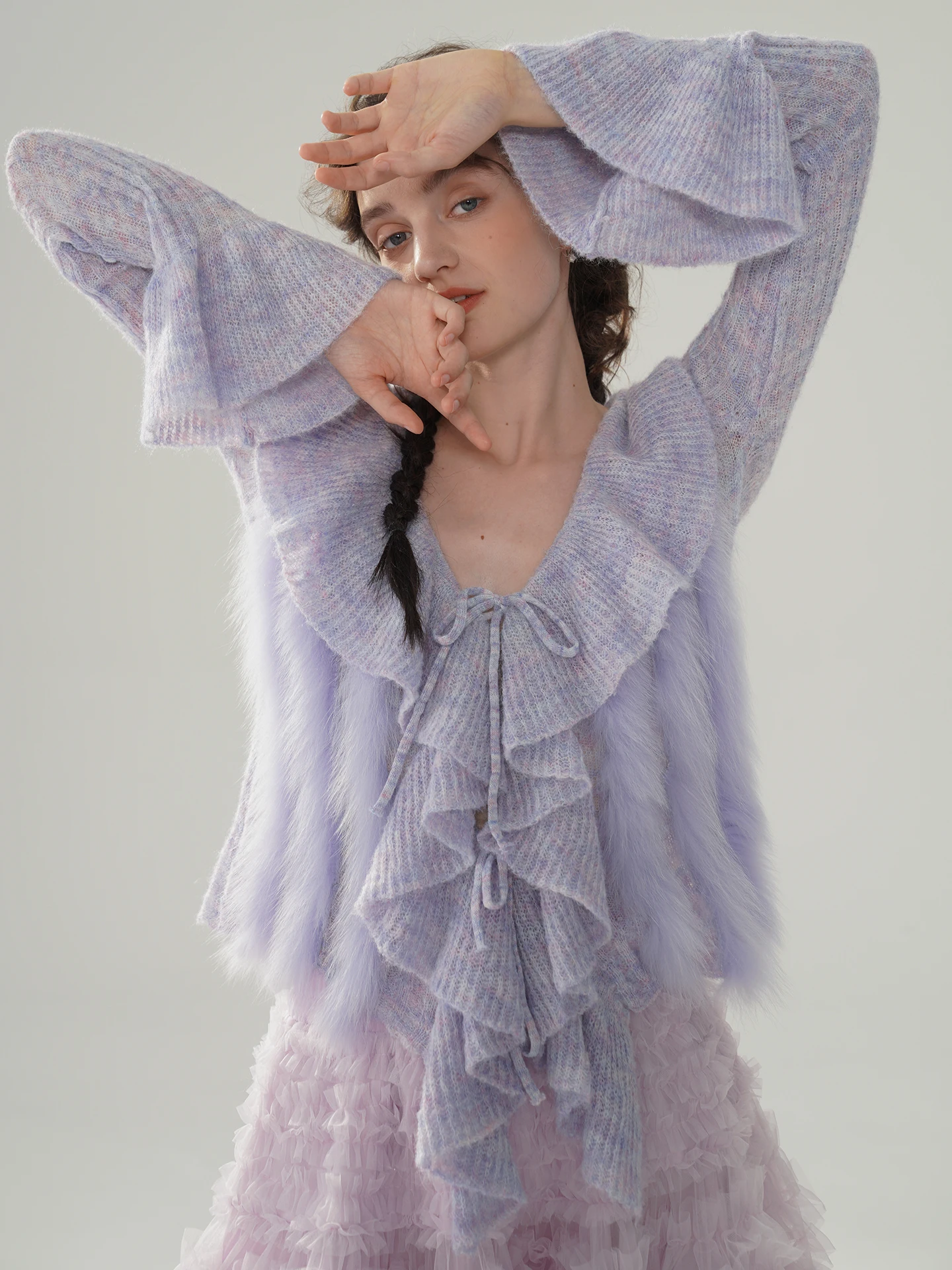 

100 см, осенне-зимние шерстяные кашемировые пуловеры, свитера, женские винтажные элегантные сексуальные теплые вязаные свитера с v-образным вырезом и расклешенными рукавами