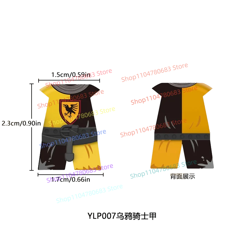 MOC Bouwstenen Middeleeuws Kruisvaarder Armor Accessoire Assemblagemodel Weergave Stuk Jongens Speelgoed Cadeau Verzameldecoratie