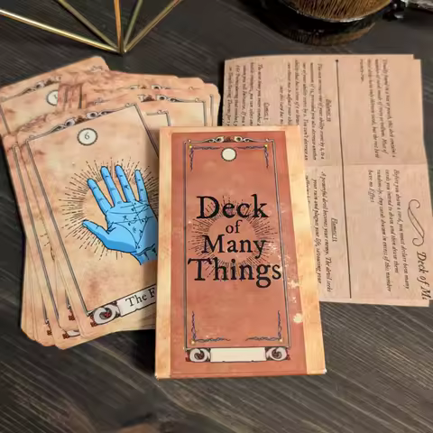 Deck of Many Things Vellum Style 12X7cm Size Inspired Adventures Fantasy Roleplay Tabletop RPG Accessories with Illustrated Card